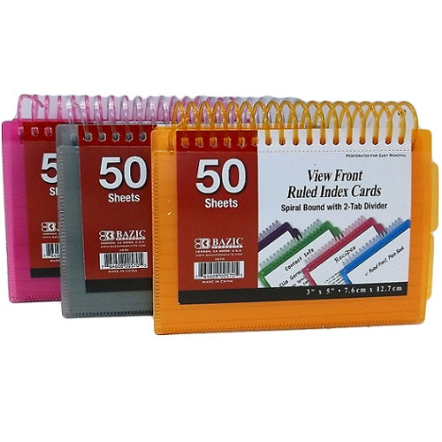 view front index cards 50ct ruled -- 24 per case