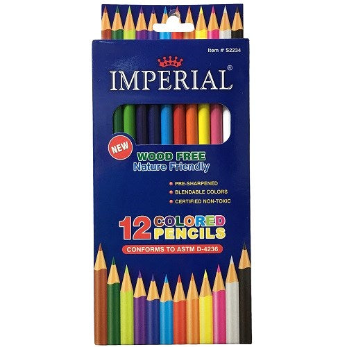 imperial pencils 12pk asst clrs -- 24 per box