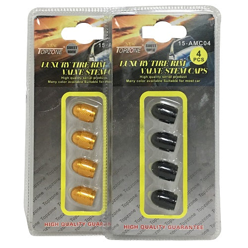 tire rim valve stem caps 4pc asst -- 12 per box