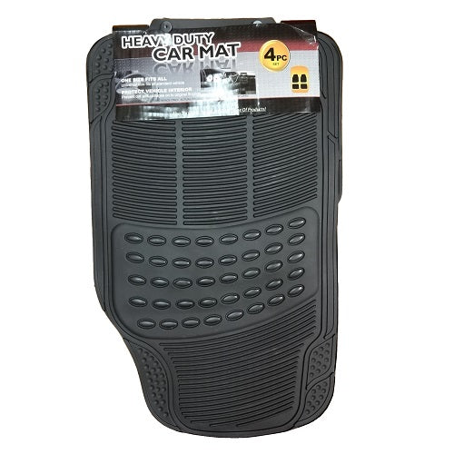 car mat 4pc black heavy duty -- 6 per case