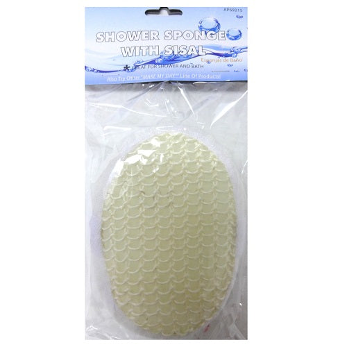 shower sponge white w- sisal -- 12 per box