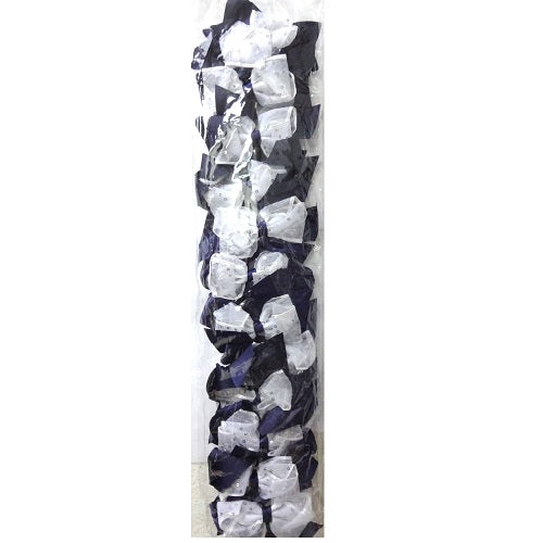 hair bow w- clip navy blue white -- 12 per box