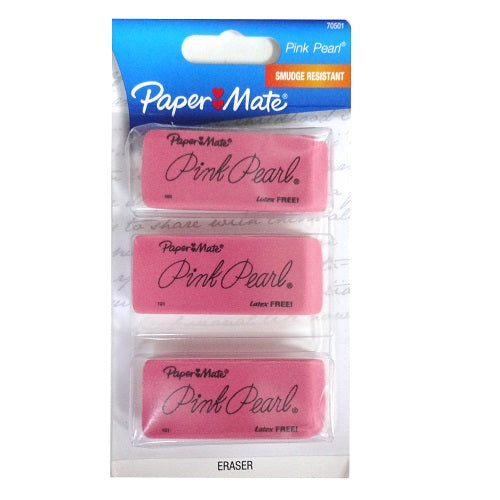 paper mate eraser 3pk -- 10 per box