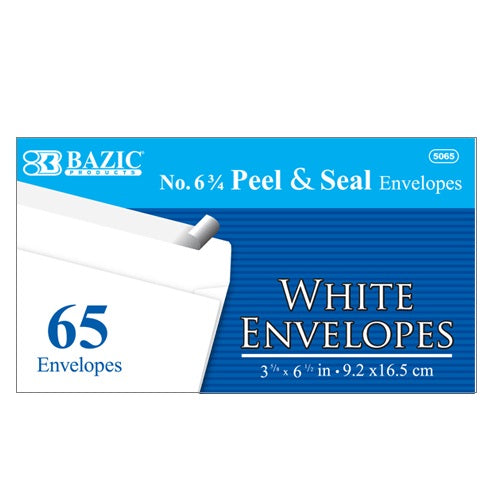 envelopes 65ct 6 white peel seal -- 24 per case