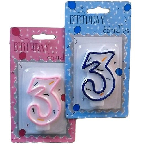 numeric birthday candle 3 -- 24 per case