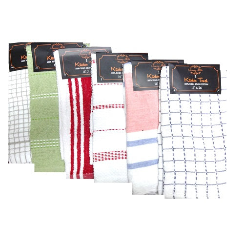 kitchen towels 16x26in asst -- 12 per box