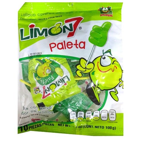 limon 7 lollipop 10ct w- salt lemon -- 24 per case