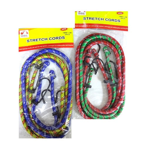 bungee cords 2pc 7mm asst clrs -- 12 per box