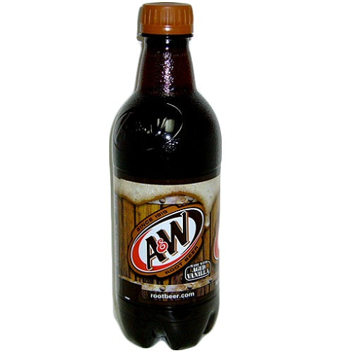 a w root beer soda 16.9oz plstc bottle -- 24 per case