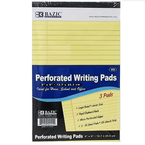 writing pad 5 x 8in 50ct 2pk yellow -- 24 per case