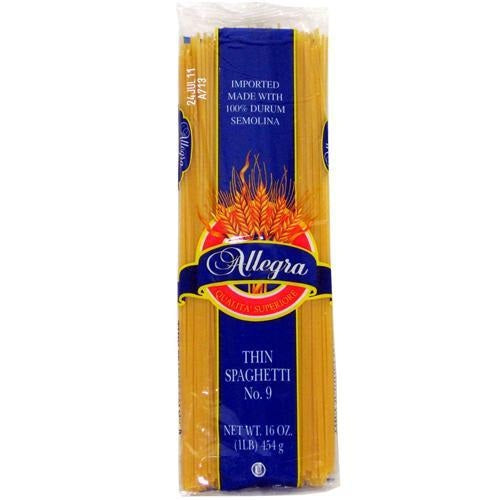 allegra pasta 1 lb thin spaghetti -- 20 per case