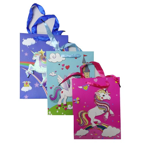 gift bags unicorn smll asst -- 12 per box