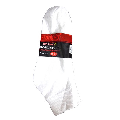 ankle socks 2pk 10-13 white -- 12 per box