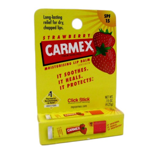 carmex lip balm .15oz strawberry tube -- 12 per box