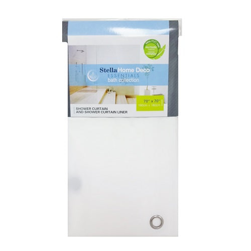 shower curtain liner 70x70in white -- 12 per box