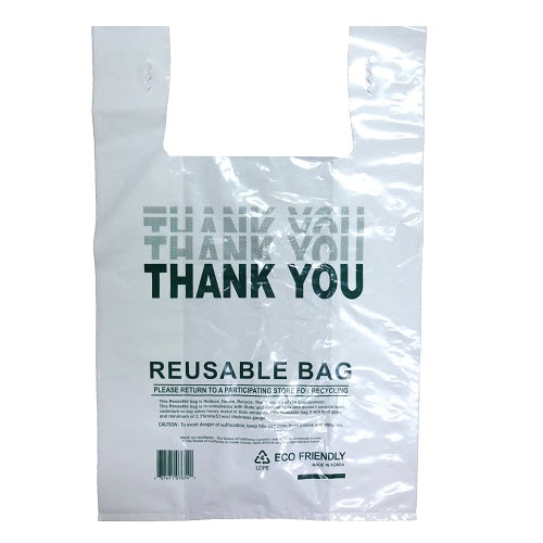 t- shirt bags 200ct white reusable -- 1 per case