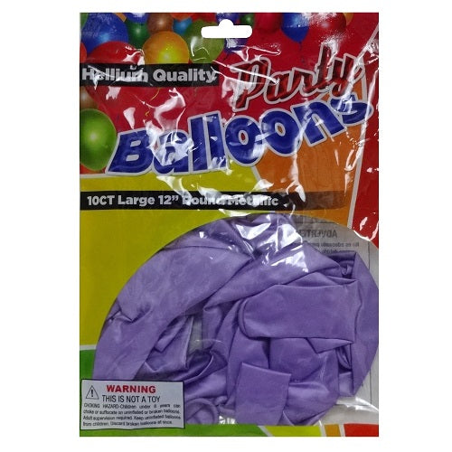 party balloons 10ct 12in lavender metall -- 12 per box