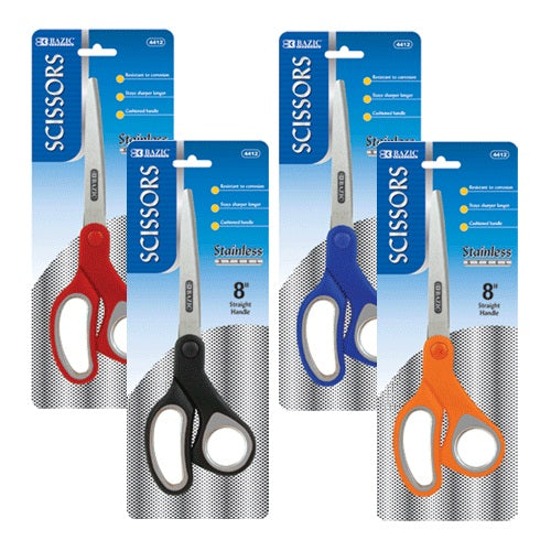 scissors soft grip 8in asst clrs -- 24 per box