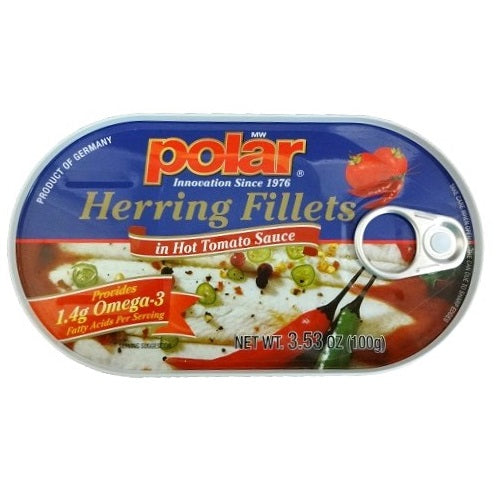 polar herring fillets hot tomato sauce -- 18 per case