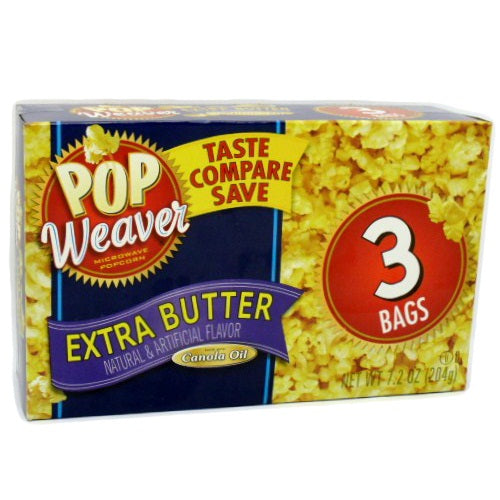 p.w microwave popcorn 3pk x- tra bttr -- 12 per case