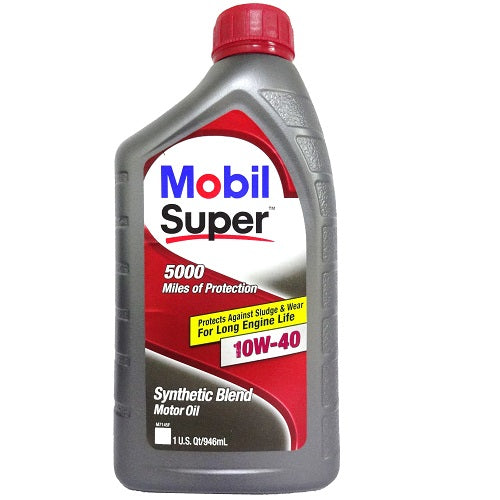 mobil super motor oil 10w-40 1 qt -- 6 per case