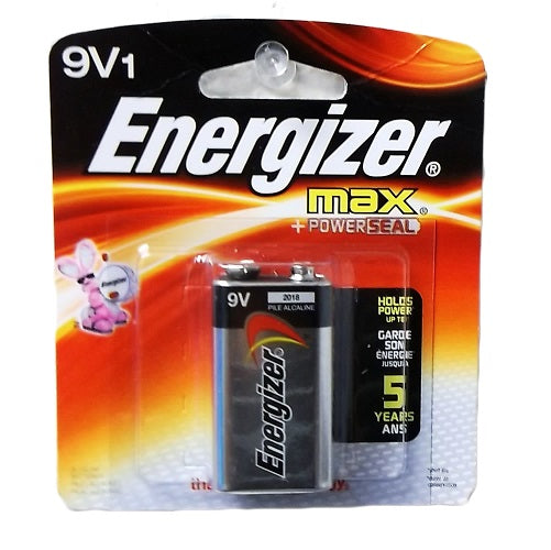 energizer max batteries 9 volt 1pk -- 12 per box