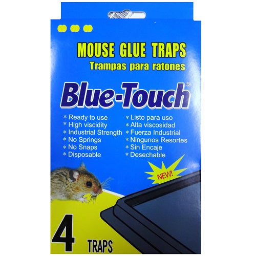 blue- touch mouse glue traps 4pk -- 48 per case