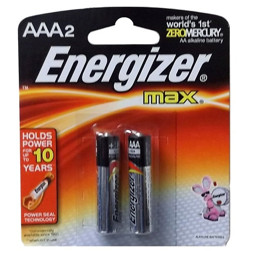 energizer max batteries aaa 2pk -- 24 per case