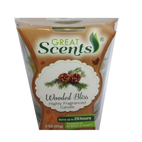 g.s scented candle 3oz wooded bliss -- 12 per case