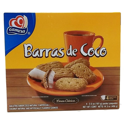 gamesa barras de coco 4pk 3.5oz each -- 12 per case