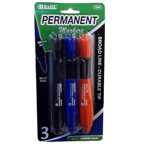 permanent markers 3pc jumbo asst clrs -- 24 per box