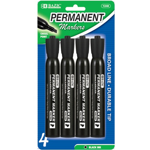 permanent markers 3pk black -- 24 per box