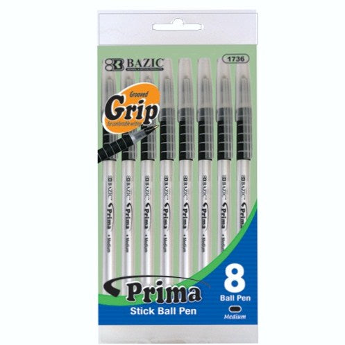 prima stick pens 8ct black md -- 24 per box