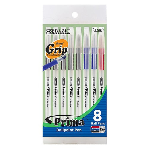 prima pens 8pk 1.0mm 3 colors -- 24 per box