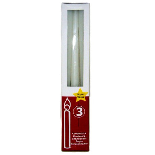 taper candles 3pc white -- 60 per case