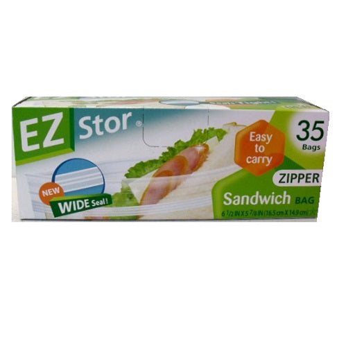 ez stor sandwich bags 35ct sel tight -- 24 per case