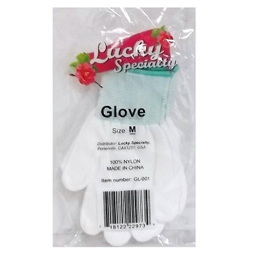 gloves white 100 nylon md -- 12 per box