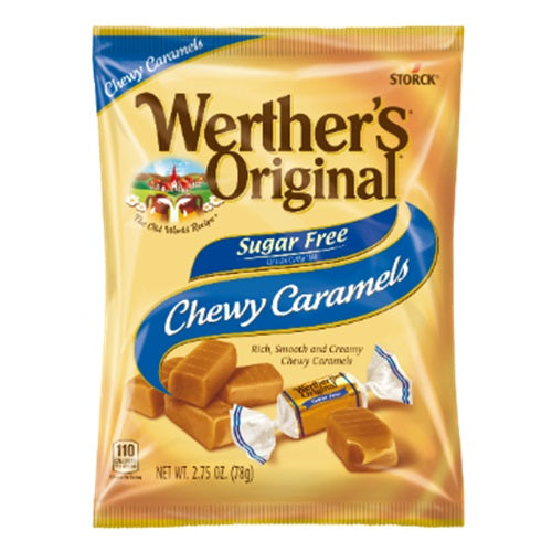 werthers chewy caramels 1.46oz sugar fre -- 12 per case