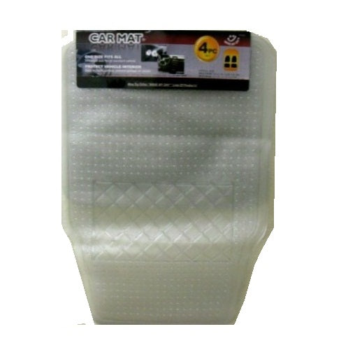 car mat 4pc clear plastics -- 12 per case