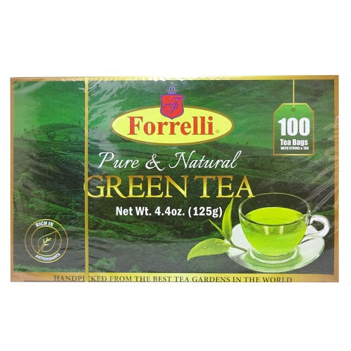 forrelli green tea bags 100ct 3.52oz -- 24 per case