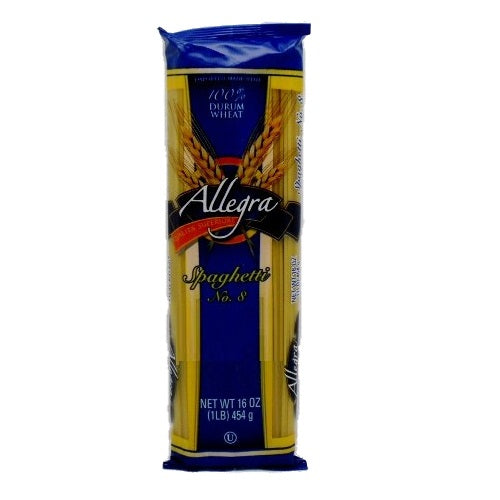 allegra pasta 1 lb spaghetti 8 -- 20 per case