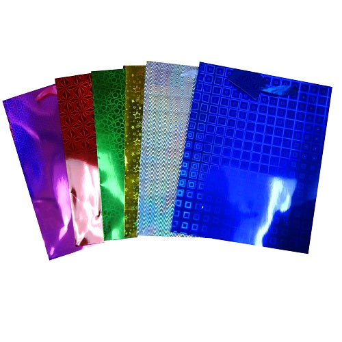 gift bags hologram md asst clrs -- 12 per box