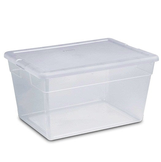 sterilite storage box 56qt white -- 8 per case