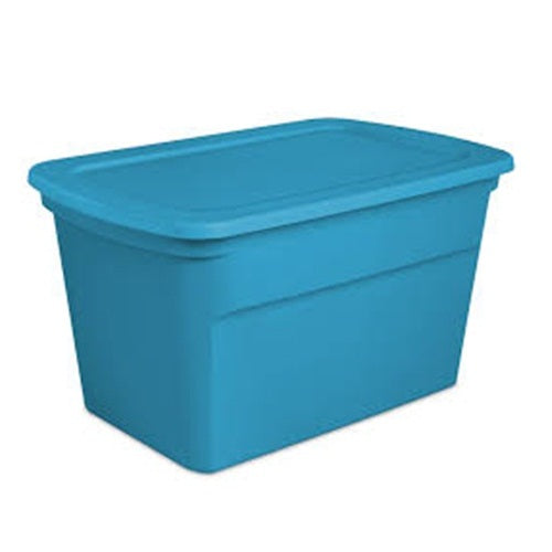 sterilite tote box 30gl w- lid marine blu -- 6 per case