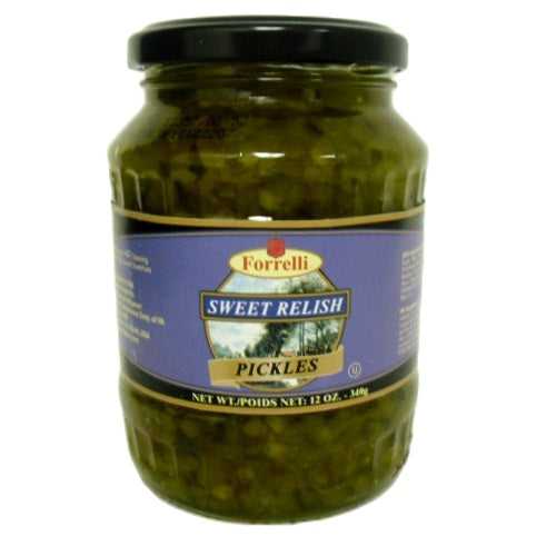 forrelli sweet relish pickles 12oz jar -- 12 per case