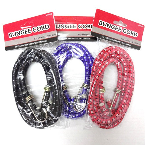 bungee cord 72in asst clrs -- 24 per box