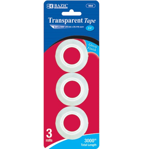 transparent refill tape 3pk -- 24 per box