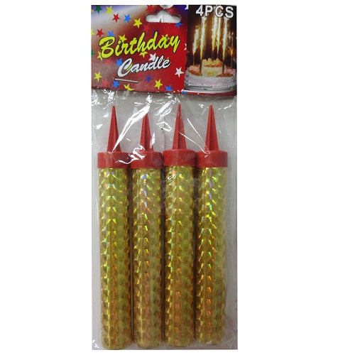 birthday candles sparkling 4pc gold -- 12 per box