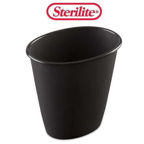 sterilite wastebasket 1.5gl blk oval -- 12 per case