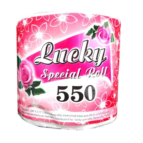 lucky s. 550 bath tissue 450ct 2ply -- 96 per case